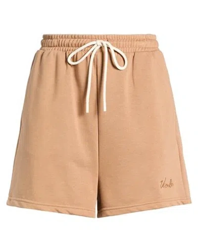 Vicolo Woman Shorts & Bermuda Shorts Camel Size M Cotton, Polyester In Brown