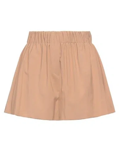 Vicolo Woman Shorts & Bermuda Shorts Camel Size M Polyester, Viscose, Elastane In Brown