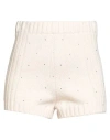 Vicolo Woman Shorts & Bermuda Shorts Cream Size Onesize Acrylic, Wool, Viscose, Alpaca Wool In White