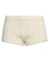 Vicolo Woman Shorts & Bermuda Shorts Ivory Size Onesize Cotton In White