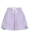 Vicolo Woman Shorts & Bermuda Shorts Lilac Size S Cotton, Polyamide, Elastane In Purple