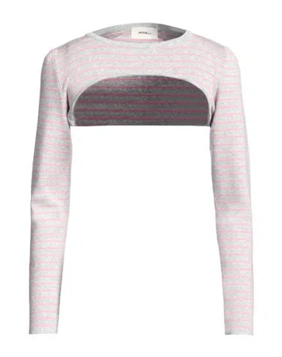 Vicolo Woman Shrug Light Grey Size Onesize Viscose, Acrylic, Elastane In Multi