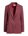 Vicolo Woman Suit Jacket Red Size S Polyester, Viscose, Elastane In Red