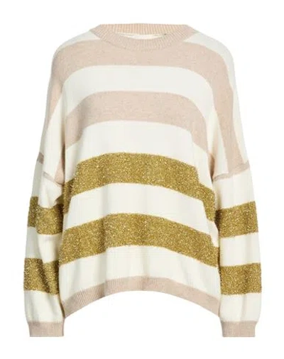 Vicolo Woman Sweater Beige Size Onesize Viscose, Polyamide, Wool, Cashmere In Multi