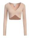 VICOLO VICOLO WOMAN SWEATER BEIGE SIZE ONESIZE VISCOSE, POLYESTER