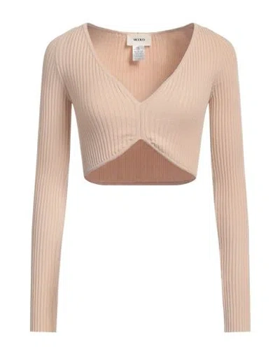 VICOLO VICOLO WOMAN SWEATER BEIGE SIZE ONESIZE VISCOSE, POLYESTER