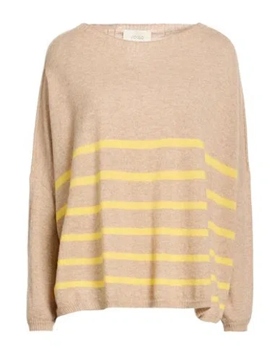 Vicolo Woman Sweater Beige Size Onesize Wool, Cashmere In Animal Print