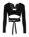 Vicolo Woman Sweater Black Size Onesize Viscose, Polyester In Black