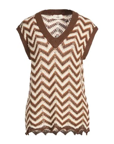 Vicolo Woman Sweater Brown Size Onesize Cotton, Acrylic