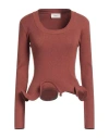 Vicolo Woman Sweater Brown Size Onesize Viscose, Polyester, Polyamide In Brown