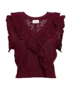 VICOLO VICOLO WOMAN SWEATER BURGUNDY SIZE ONESIZE VISCOSE, POLYESTER