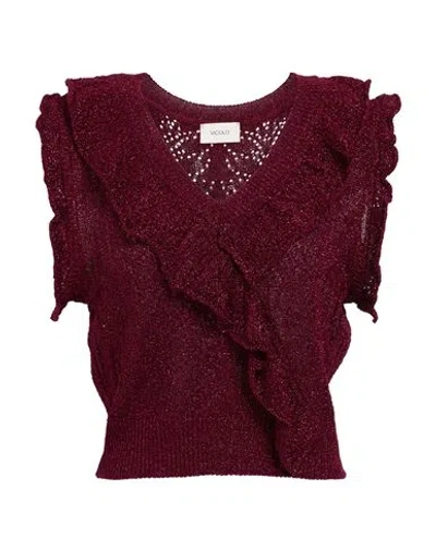 Vicolo Woman Sweater Burgundy Size Onesize Viscose, Polyester In Red