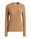 Vicolo Woman Sweater Camel Size Onesize Viscose, Polyamide, Wool, Cashmere In Brown