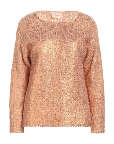 Vicolo Woman Sweater Copper Size Onesize Acrylic, Wool, Mohair Wool, Polyamide In Gold