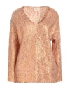 Vicolo Woman Sweater Copper Size Onesize Acrylic, Wool, Mohair Wool, Polyamide In Orange