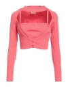 Vicolo Woman Sweater Coral Size Onesize Ecovero Viscose, Polyester In Red