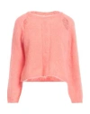 Vicolo Woman Sweater Coral Size Onesize Mohair Wool, Polyamide, Elastane In Red