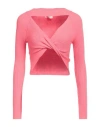Vicolo Woman Sweater Coral Size Onesize Viscose, Polyester In Red