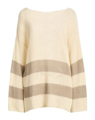 Vicolo Woman Sweater Cream Size Onesize Cotton In White