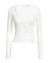 Vicolo Woman Sweater Cream Size Onesize Viscose, Polyester In White