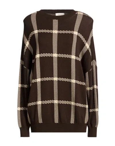 Vicolo Woman Sweater Dark Brown Size Onesize Viscose, Acrylic, Elastane