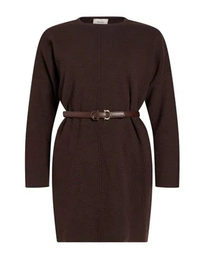 Vicolo Woman Sweater Dark Brown Size Onesize Viscose, Polyamide, Wool, Cashmere
