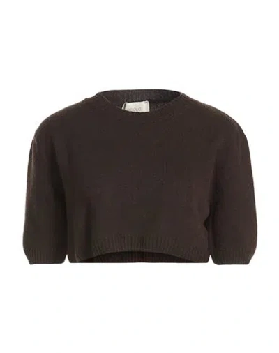 Vicolo Woman Sweater Dark Brown Size Onesize Wool, Cashmere