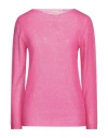 Vicolo Woman Sweater Fuchsia Size Onesize Mohair Wool, Polyamide, Wool In Pink