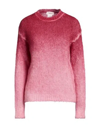 Vicolo Woman Sweater Garnet Size Onesize Mohair Wool, Polyamide, Elastane In Pink