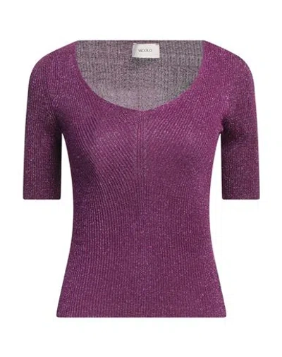 Vicolo Woman Sweater Garnet Size Onesize Viscose, Polyamide, Metallic Polyester In Red