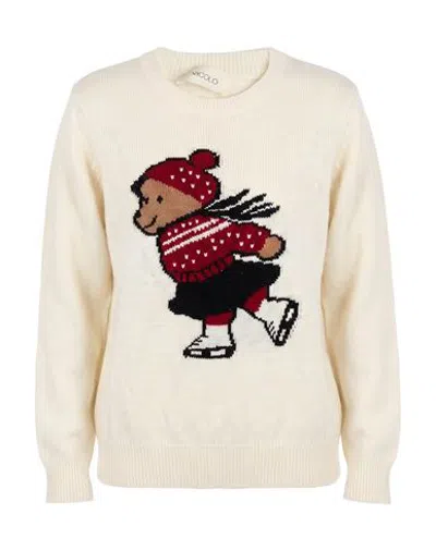 Vicolo Woman Sweater Ivory Size Onesize Viscose, Polyamide, Wool, Cashmere In Neutral