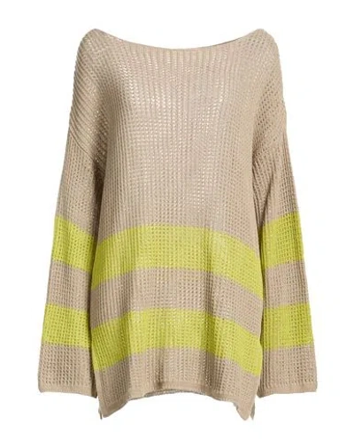 Vicolo Woman Sweater Khaki Size Onesize Cotton In Brown