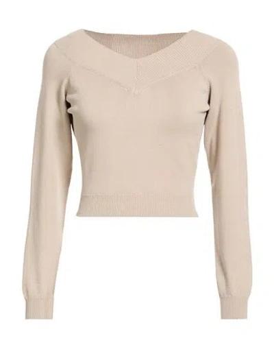 Vicolo Woman Sweater Khaki Size Onesize Viscose, Polyester In Neutral