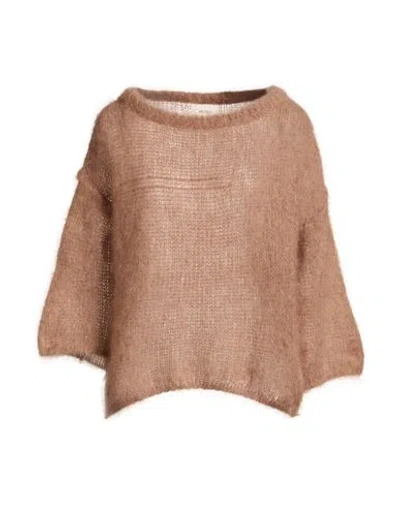 Vicolo Woman Sweater Light Brown Size Onesize Superkid Mohair, Polyamide, Elastane