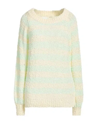 Vicolo Woman Sweater Light Green Size Onesize Cotton, Polyamide In Multi