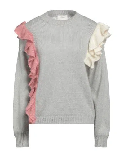 Vicolo Woman Sweater Light Grey Size Onesize Acrylic, Mohair Wool, Polyamide In Neutral