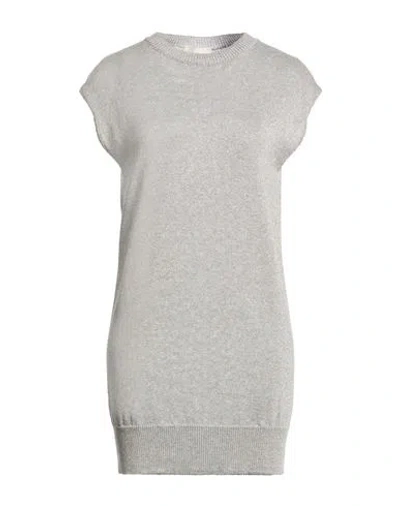 Vicolo Woman Sweater Light Grey Size Onesize Viscose, Polyamide, Metallic Polyester In Gray