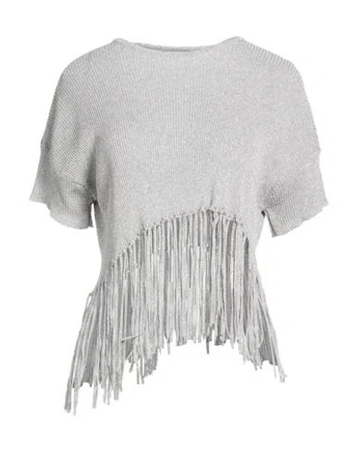 Vicolo Woman Sweater Light Grey Size Onesize Viscose, Polyamide, Polyester In Gray