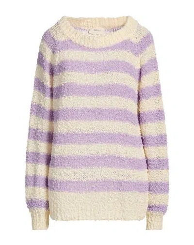 Vicolo Woman Sweater Lilac Size Onesize Cotton, Polyamide In Purple