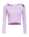 Vicolo Woman Sweater Lilac Size Onesize Viscose, Polyester In Purple