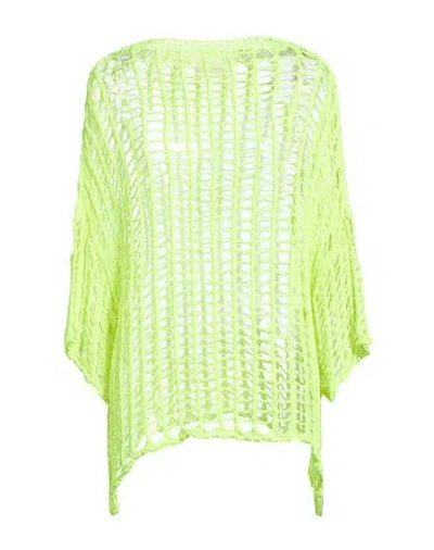 Vicolo Woman Sweater Lime Green Size Onesize Cotton, Acrylic