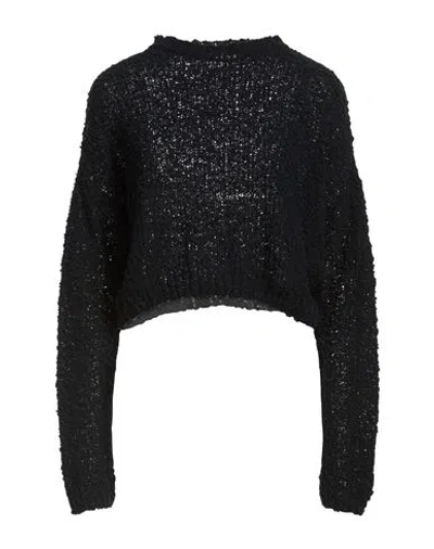 Vicolo Woman Sweater Midnight Blue Size Onesize Cotton, Polyamide In Black