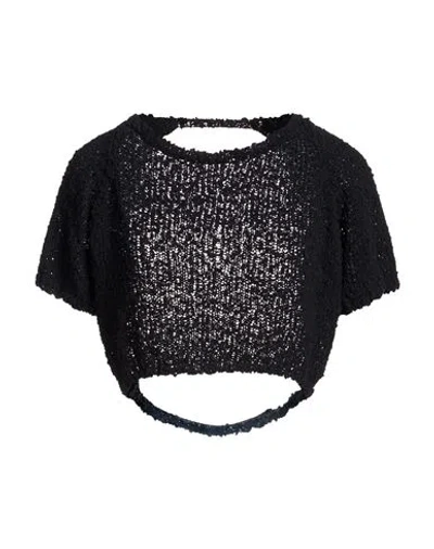 Vicolo Woman Sweater Midnight Blue Size Onesize Cotton, Polyamide In Black