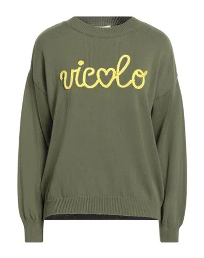 Vicolo Woman Sweater Military Green Size Onesize Cotton