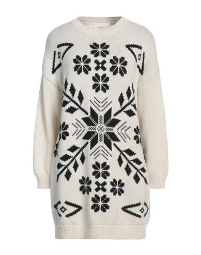 Vicolo Woman Sweater Off White Size Onesize Wool, Acrylic