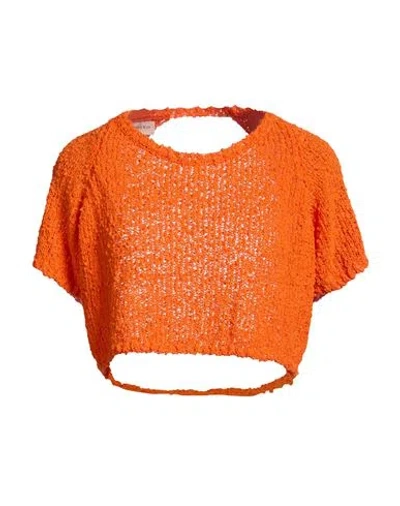 Vicolo Woman Sweater Orange Size Onesize Cotton, Polyamide