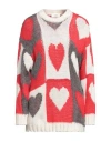 Vicolo Woman Sweater Red Size Onesize Acrylic, Mohair Wool, Polyamide In Red
