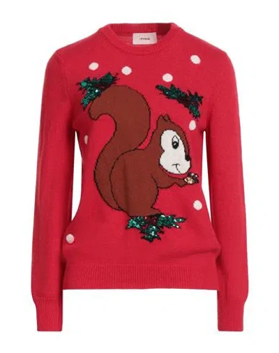 Vicolo Woman Sweater Red Size Onesize Viscose, Polyamide, Wool, Cashmere