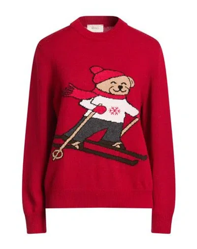 Vicolo Woman Sweater Red Size Onesize Viscose, Polyamide, Wool, Cashmere