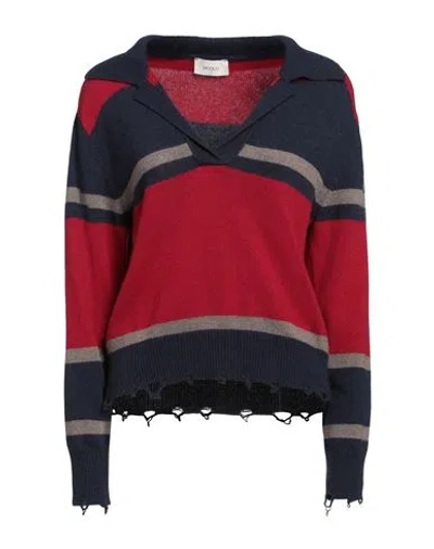 Vicolo Woman Sweater Red Size Onesize Viscose, Polyamide, Wool, Cashmere In Multi
